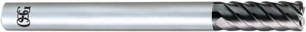 OSG - 12mm, 6 Flute, Solid Carbide, 1mm Corner Radius End Mill - 110mm OAL, 45° Helix, Right Hand Flute, 26mm LOC, Right Hand Cut - Americas Industrial Supply