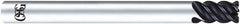OSG - 3/8", 4 Flute, Solid Carbide, 0.02" Corner Radius End Mill - 3" OAL, 45° Helix, Right Hand Flute, 1" LOC, Right Hand Cut - Americas Industrial Supply