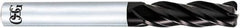 OSG - 10mm, 4 Flute, Solid Carbide, 2mm Corner Radius End Mill - 100mm OAL, 30° Helix, Right Hand Flute, 22mm LOC, Right Hand Cut - Americas Industrial Supply