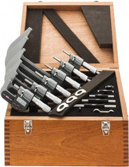 SPI - 0 to 6" Range, 0.001mm Resolution, IP65, 6 Piece Electronic Outside Micrometer Sets - 0.002, 0.003mm Accuracy, Ratchet Stop Thimble, Carbide Tipped Measuring Face - Americas Industrial Supply