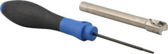 Seco - 1/2" Cut Diam, 0.197" Max Depth of Cut, 3/8" Shank Diam, 3.937" OAL, Indexable Square Shoulder End Mill - XO.X 0602 Inserts, Cylindrical Shank, 90° Lead Angle, Through Coolant, Series Nano Turbo - Americas Industrial Supply
