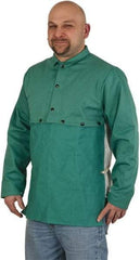 PRO-SAFE - Size M, 38-40" Chest, Cape Sleeves & Bib - Cotton, 9 oz, Green - Americas Industrial Supply