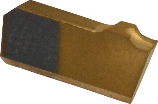 Hertel - 3/32 HG120CO Grade, 0.0938" Cutting Width, Carbide Cutoff Insert - 18° Right Hand Lead Angle, TiN Coated - Americas Industrial Supply