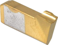 Hertel - 1/8 HG120CO Grade, 0.125" Cutting Width, Carbide Cutoff Insert - 18° Right Hand Lead Angle, TiN Coated - Americas Industrial Supply