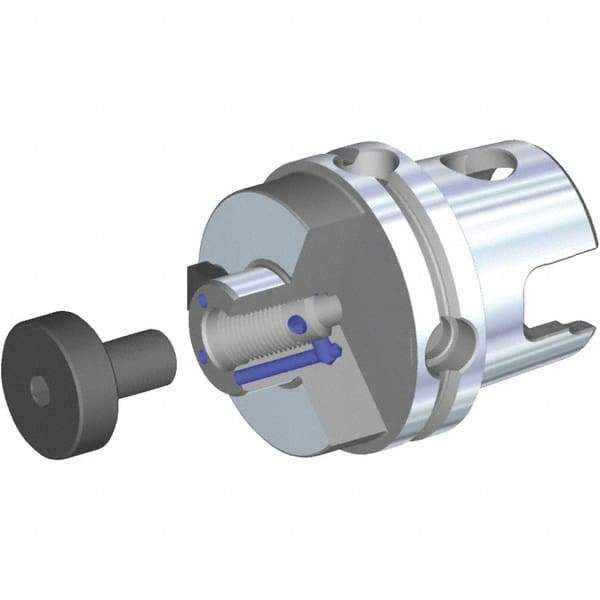 Kennametal - KM40TS Modular Connection 1/2" Pilot Diam Shell Mill Holder - 1.024" Flange to Nose End Projection, 1.44" Nose Diam, 1/4-28 Lock Screw, Through-Spindle Coolant - Exact Industrial Supply