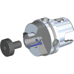 Kennametal - KM40TS Modular Connection 1/2" Pilot Diam Shell Mill Holder - 1.024" Flange to Nose End Projection, 1.44" Nose Diam, 1/4-28 Lock Screw, Through-Spindle Coolant - Exact Industrial Supply