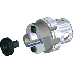 Kennametal - KM4X100 Modular Connection 2-1/2" Pilot Diam Shell Mill Holder - 4" Flange to Nose End Projection, 4.88" Nose Diam, 5/8-11 Lock Screw, Through-Spindle Coolant - Exact Industrial Supply