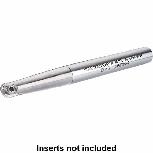 Kennametal - 10mm Cut Diam, 5mm Max Depth of Cut, 12mm Shank Diam, 100mm OAL, Indexable Ball Nose End Mill - 60mm Head Length, Straight Shank, KDMB Toolholder, KDMB 10.. Insert - Americas Industrial Supply