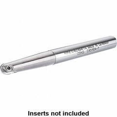Kennametal - 10mm Cut Diam, 5mm Max Depth of Cut, 12mm Shank Diam, 100mm OAL, Indexable Ball Nose End Mill - 60mm Head Length, Straight Shank, KDMB Toolholder, KDMB 10.. Insert - Americas Industrial Supply