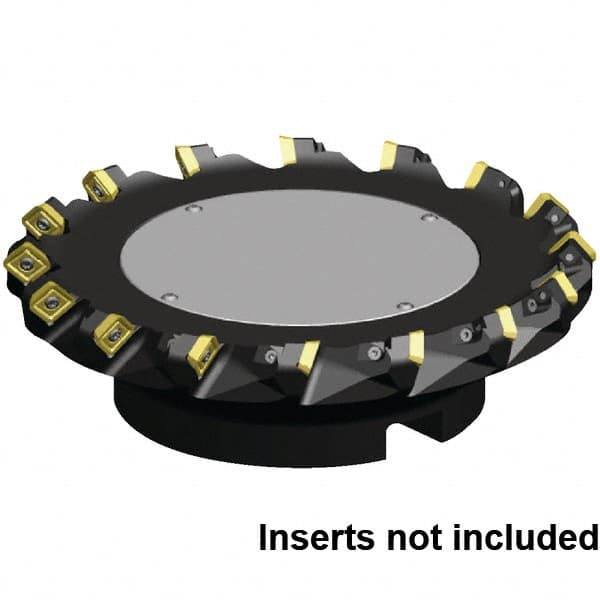 Kennametal - 93.8mm Cut Diam, 27mm Arbor Hole, 6.6mm Max Depth of Cut, 45° Indexable Chamfer & Angle Face Mill - 6 Inserts, SECX-EN GN\xB6SECX-GD2\xB6SECX-SN GN Insert, Right Hand Cut, 6 Flutes, Through Coolant, Series Beyond Blast KSSM - Americas Industrial Supply