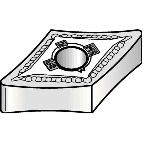 Kennametal - DNMG441 MS Grade KCU10 Carbide Turning Insert - TiAlN Finish, 55° Diamond, 1/2" Inscr Circle, 1/4" Thick, 1/64" Corner Radius - Americas Industrial Supply