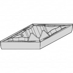 Kennametal - VBMR220.5 FP Grade KCP25 Carbide Turning Insert - TiCN/Al2O3 Finish, 35° Diamond, 1/4" Inscr Circle, 1/8" Thick, 0.008" Corner Radius - Americas Industrial Supply