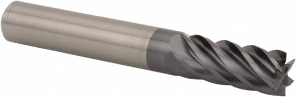 Kennametal - 12mm, 26mm LOC, 12mm Shank Diam, 83mm OAL, 6 Flute, Solid Carbide Square End Mill - Single End, AlTiN Finish, Spiral Flute, 38° Helix, Centercutting, Right Hand Cut, Right Hand Flute - Americas Industrial Supply