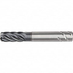 Kennametal - 16mm, 6 Flute, Single End, Solid Carbide, 0.5mm Corner Radius End Mill - 100mm OAL, 38° Helix, Right Hand Flute, 32mm LOC, Right Hand Cut, 48mm Extended Reach - Americas Industrial Supply