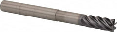 Kennametal - 3/8", 6 Flute, Single End, Solid Carbide, 0.015" Corner Radius End Mill - 4" OAL, 38° Helix, Right Hand Flute, 7/8" LOC, Right Hand Cut, 1-7/8" Extended Reach - Americas Industrial Supply