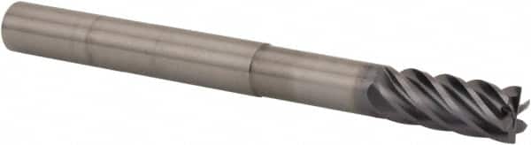 Kennametal - 1/2", 6 Flute, Single End, Solid Carbide, 0.03" Corner Radius End Mill - 4" OAL, 38° Helix, Right Hand Flute, 1-1/4" LOC, Right Hand Cut, 2-1/4" Extended Reach - Americas Industrial Supply
