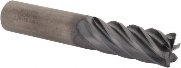 Kennametal - 1/2", 6 Flute, Single End, Solid Carbide, 0.06" Corner Radius End Mill - 3" OAL, 38° Helix, Right Hand Flute, 1" LOC, Right Hand Cut - Americas Industrial Supply