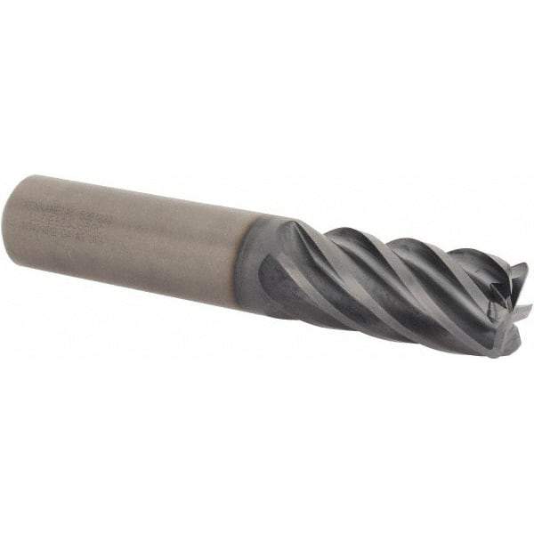 Kennametal - 1/2", 6 Flute, Single End, Solid Carbide, 0.12" Corner Radius End Mill - 4" OAL, 38° Helix, Right Hand Flute, 2" LOC, Right Hand Cut - Americas Industrial Supply
