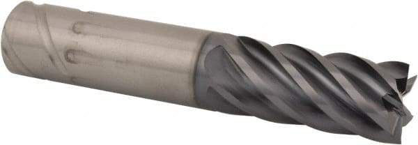 Kennametal - 3/4", 1-1/2" LOC, 3/4" Shank Diam, 4" OAL, 6 Flute, Solid Carbide Square End Mill - Single End, AlTiN Finish, Spiral Flute, 38° Helix, Centercutting, Right Hand Cut, Right Hand Flute, Series UJDE - Americas Industrial Supply