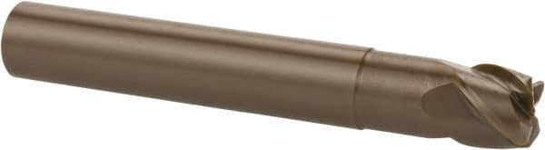 Kennametal - 1/4", 4 Flute, Single End, Ceramic, 0.031" Corner Radius End Mill - 2" OAL, 40° Helix, Right Hand Flute, 3/16" LOC, Right Hand Cut, 1/2" Extended Reach - Americas Industrial Supply