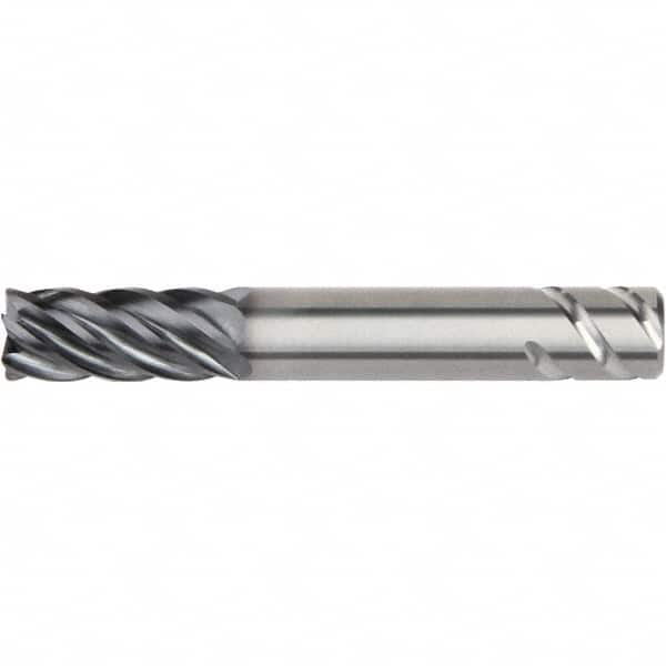 Kennametal - 1-1/4", 6 Flute, Single End, Solid Carbide, 0.03" Corner Radius End Mill - 5" OAL, 38° Helix, Right Hand Flute, 2-1/4" LOC, Right Hand Cut - Americas Industrial Supply