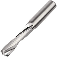 Kennametal - 5/16" 155° Solid Carbide Jobber Drill - Bright Finish, Right Hand Cut, Spiral Flute, Straight Shank, 79mm OAL, Standard Point - Americas Industrial Supply