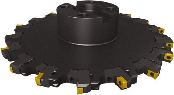 Seco - Shell Mount Connection, 5/16" Cutting Width, 2.2" Depth of Cut, 8" Cutter Diam, 1-1/2" Hole Diam, 7 Tooth Indexable Slotting Cutter - R335.18 Toolholder, LNK.. 05.. Insert, Neutral Cutting Direction - Americas Industrial Supply