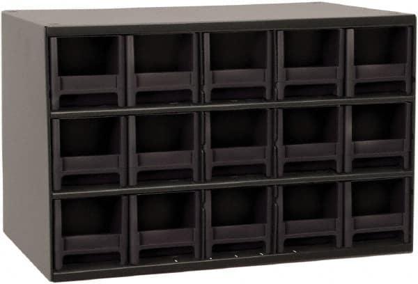 Akro-Mils - 15 Drawer, Small Parts Cabinet - 11" Deep x 17" Wide x 11" High - Americas Industrial Supply