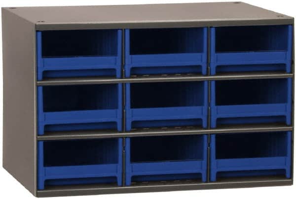 Akro-Mils - 9 Drawer, Small Parts Cabinet - 11" Deep x 17" Wide x 11" High - Americas Industrial Supply