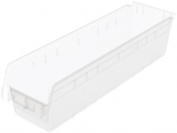 Akro-Mils - 23-5/8" Deep, Clear Polymer Hopper Shelf Bin - 6" High x 6-5/8" Wide x 23-5/8" Long - Americas Industrial Supply