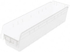 Akro-Mils - 23-5/8" Deep, Clear Polymer Hopper Shelf Bin - 6" High x 6-5/8" Wide x 23-5/8" Long - Americas Industrial Supply