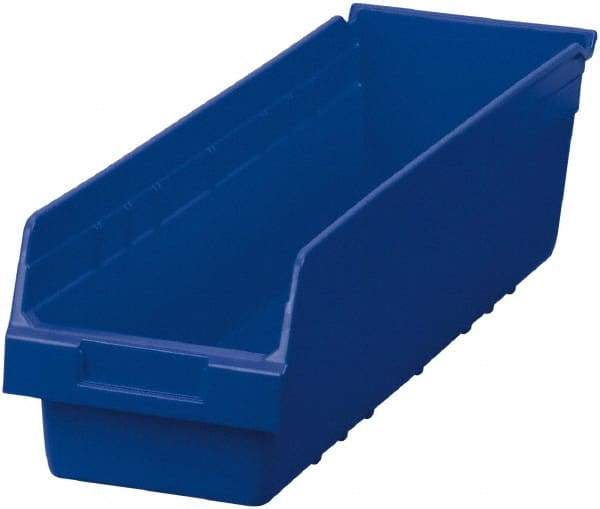 Akro-Mils - 23-5/8" Deep, Blue Polymer Hopper Shelf Bin - 6" High x 6-5/8" Wide x 23-5/8" Long - Americas Industrial Supply