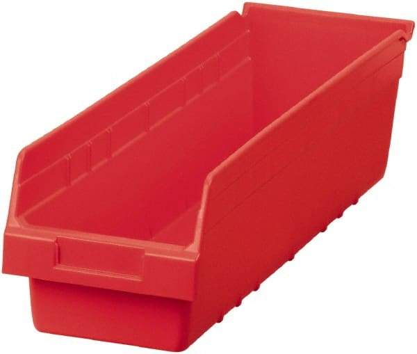 Akro-Mils - 23-5/8" Deep, Red Polymer Hopper Shelf Bin - 6" High x 6-5/8" Wide x 23-5/8" Long - Americas Industrial Supply