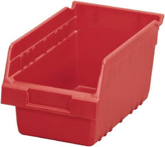 Akro-Mils - 11-5/8" Deep, Red Polymer Hopper Shelf Bin - 6" High x 6-5/8" Wide x 11-5/8" Long - Americas Industrial Supply