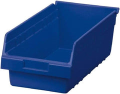 Akro-Mils - 17-7/8" Deep, Blue Polymer Hopper Shelf Bin - 6" High x 8-3/8" Wide x 17-7/8" Long - Americas Industrial Supply