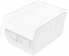 Akro-Mils - 11-5/8" Deep, Clear Polymer Hopper Shelf Bin - 6" High x 8-3/8" Wide x 11-5/8" Long - Americas Industrial Supply