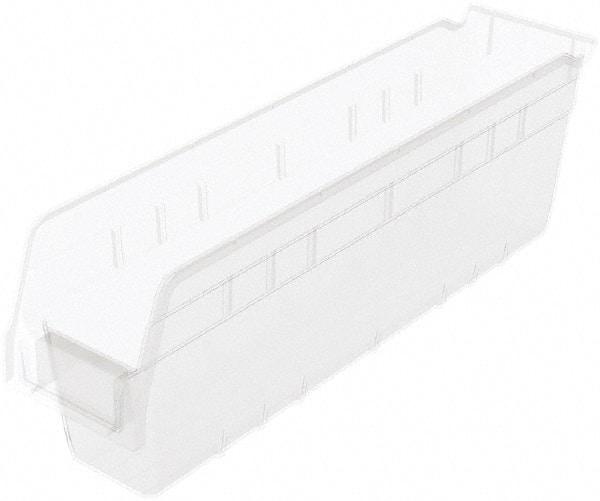 Akro-Mils - 17-7/8" Deep, Clear Polymer Hopper Shelf Bin - 6" High x 4-1/8" Wide x 17-7/8" Long - Americas Industrial Supply