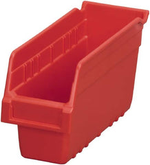 Akro-Mils - 11-5/8" Deep, Red Polymer Hopper Shelf Bin - 6" High x 4-1/8" Wide x 11-5/8" Long - Americas Industrial Supply