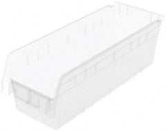 Akro-Mils - 17-7/8" Deep, Clear Polymer Hopper Shelf Bin - 6" High x 6-5/8" Wide x 17-7/8" Long - Americas Industrial Supply