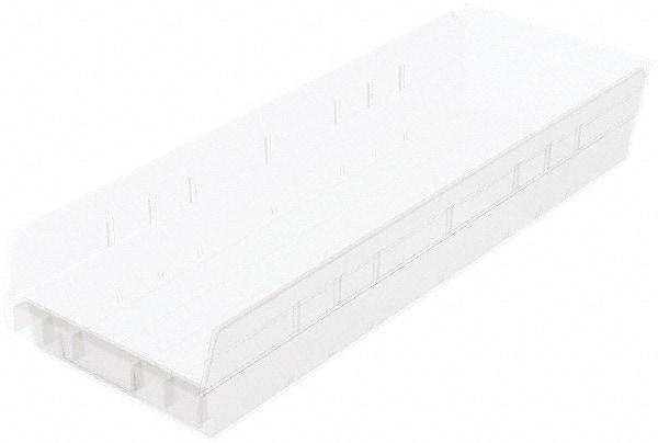 Akro-Mils - 321 Lb. Load Capacity, 23-5/8" Deep, Clear Hopper Shelf Bin - 4" High x 6-5/8" Wide x 23-5/8" Long - Americas Industrial Supply