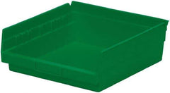 Akro-Mils - 197 Lb. Load Capacity, 11-5/8" Deep, Green Hopper Shelf Bin - 4" High x 11-1/8" Wide x 11-5/8" Long - Americas Industrial Supply