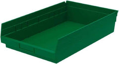 Akro-Mils - 292 Lb. Load Capacity, 17-7/8" Deep, Green Hopper Shelf Bin - 4" High x 11-1/8" Wide x 17-7/8" Long - Americas Industrial Supply