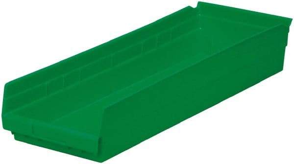 Akro-Mils - 346 Lb. Load Capacity, 23-5/8" Deep, Green Hopper Shelf Bin - 4" High x 8-3/8" Wide x 23-5/8" Long - Americas Industrial Supply