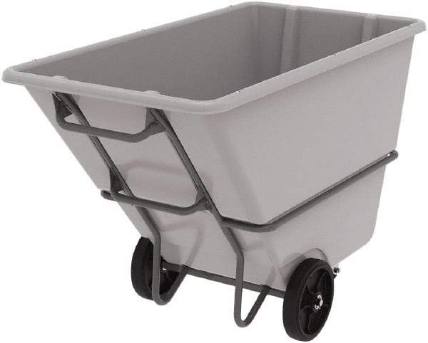 Akro-Mils - 2,000 Lb Load Capacity, 1 Cu Yd, Plastic Tilt Truck - 33" Wide x 66" Long x 42" High, Gray - Americas Industrial Supply