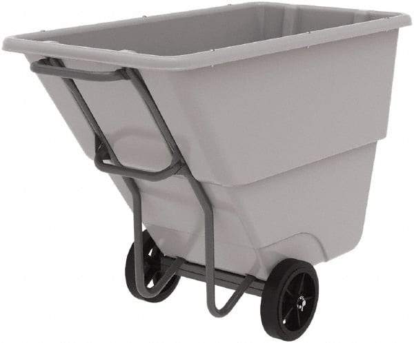 Akro-Mils - 1,000 Lb Load Capacity, 1/2 Cu Yd, Plastic Tilt Truck - 27" Wide x 54" Long x 36" High, Gray - Americas Industrial Supply