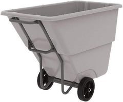 Akro-Mils - 1,000 Lb Load Capacity, 1/2 Cu Yd, Plastic Tilt Truck - 27" Wide x 54" Long x 36" High, Gray - Americas Industrial Supply