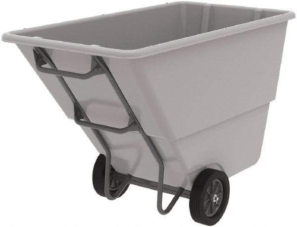 Akro-Mils - 600 Lb Load Capacity, 1 Cu Yd, Plastic Tilt Truck - 33" Wide x 66" Long x 42" High, Gray - Americas Industrial Supply