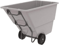 Akro-Mils - 600 Lb Load Capacity, 1 Cu Yd, Plastic Tilt Truck - 33" Wide x 66" Long x 42" High, Gray - Americas Industrial Supply