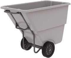 Akro-Mils - 600 Lb Load Capacity, 1/2 Cu Yd, Plastic Tilt Truck - 27" Wide x 54" Long x 36" High, Gray - Americas Industrial Supply