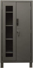 Durham - 4 Shelf Locking Storage Cabinet - Steel, 36" Wide x 24" Deep x 78" High, Gray - Americas Industrial Supply